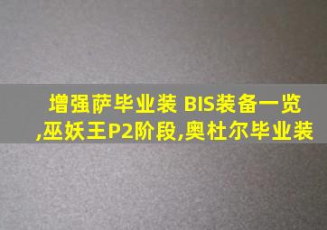 增强萨毕业装 BIS装备一览,巫妖王P2阶段,奥杜尔毕业装